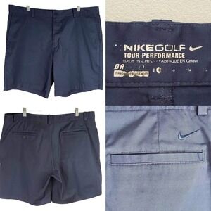 Nike Golf Tech Men’s 40 Dri-Fit 9” Shorts Blue Flat Front Modern Stretch